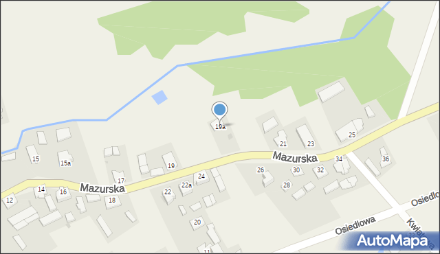 Kalinowo, Mazurska, 19a, mapa Kalinowo