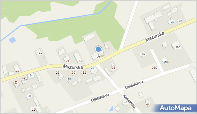 Kalinowo, Mazurska, 25, mapa Kalinowo