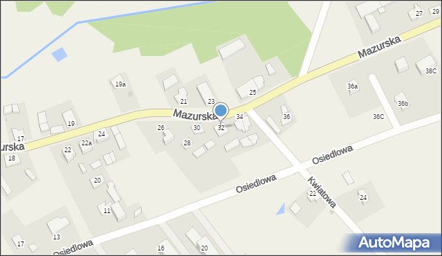 Kalinowo, Mazurska, 32, mapa Kalinowo