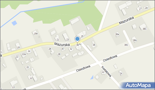 Kalinowo, Mazurska, 34, mapa Kalinowo