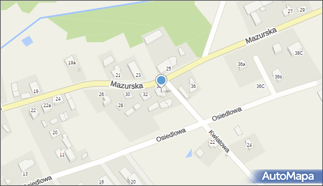 Kalinowo, Mazurska, 40, mapa Kalinowo