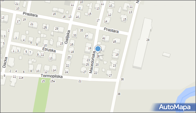 Kalisz, Macedońska, 18, mapa Kalisza