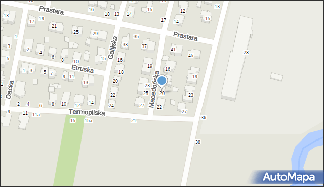 Kalisz, Macedońska, 20, mapa Kalisza