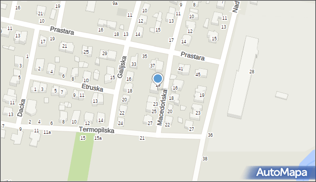 Kalisz, Macedońska, 21, mapa Kalisza