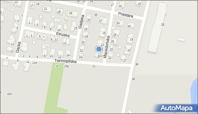 Kalisz, Macedońska, 27, mapa Kalisza