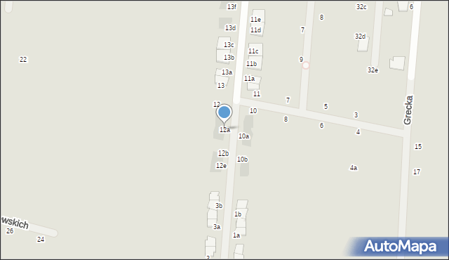 Kalisz, Małkowskich Andrzeja i Olgi, 12a, mapa Kalisza