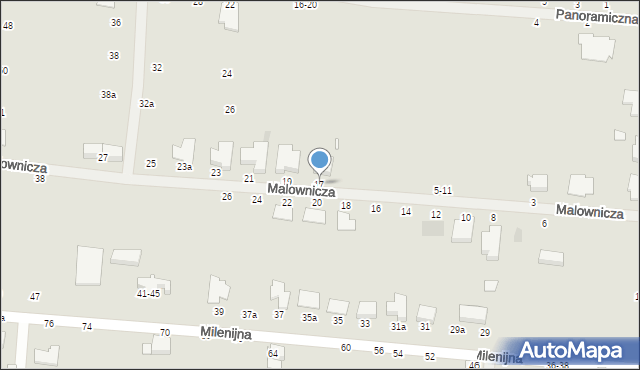 Kalisz, Malownicza, 17, mapa Kalisza