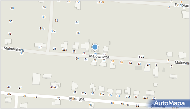 Kalisz, Malownicza, 19, mapa Kalisza