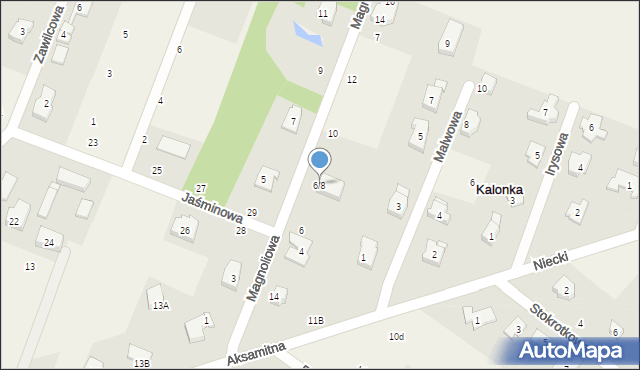 Kalonka, Magnoliowa, 6/8, mapa Kalonka