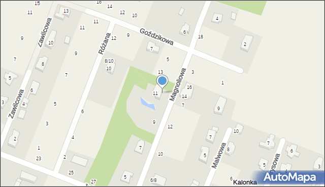 Kalonka, Magnoliowa, 9/11, mapa Kalonka