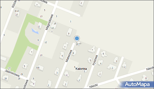 Kalonka, Malwowa, 10, mapa Kalonka