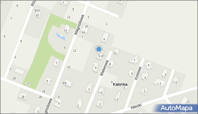 Kalonka, Malwowa, 7, mapa Kalonka