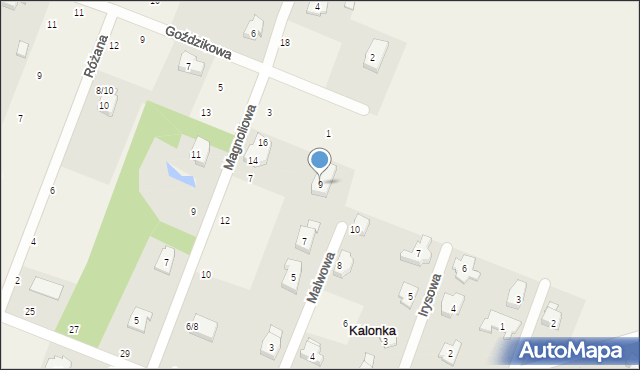 Kalonka, Malwowa, 9, mapa Kalonka