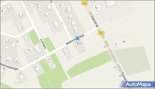 Kamyk, Malinowskiego Bronisława, 3, mapa Kamyk