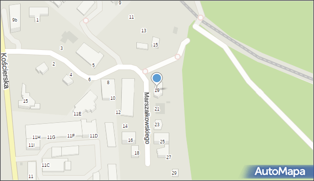 Kartuzy, Marszałkowskiego Feliksa, 19, mapa Kartuzy