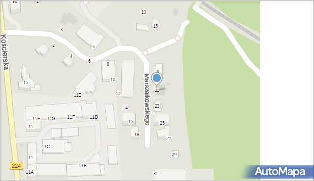 Kartuzy, Marszałkowskiego Feliksa, 21, mapa Kartuzy