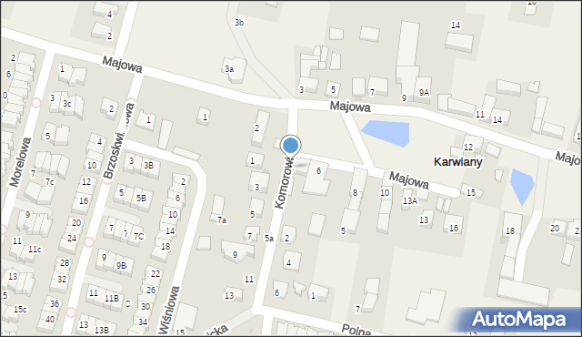 Karwiany, Majowa, 4, mapa Karwiany