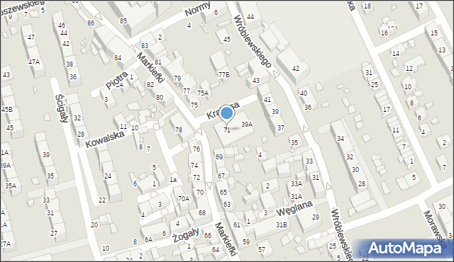 Katowice, Markiefki Leopolda, 71, mapa Katowic