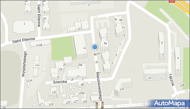 Katowice, Marcinkowskiego Karola, 4a, mapa Katowic