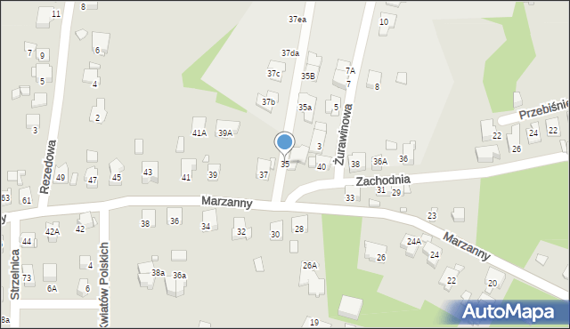 Katowice, Marzanny, 35, mapa Katowic