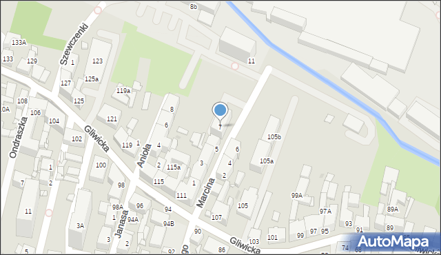 Katowice, Marcina, 7, mapa Katowic