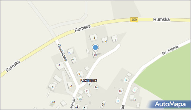 Kazimierz, Marcowa, 10, mapa Kazimierz