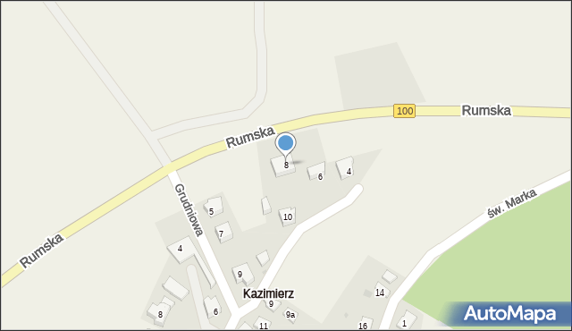 Kazimierz, Marcowa, 8, mapa Kazimierz