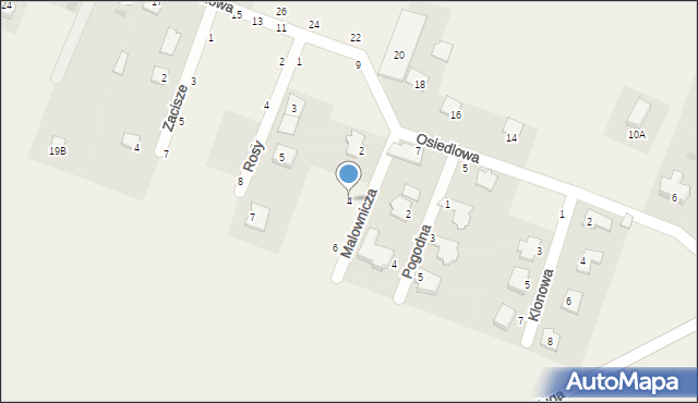 Kazuń-Bielany, Malownicza, 4, mapa Kazuń-Bielany