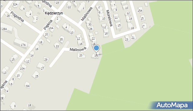 Kędzierzyn-Koźle, Malinowa, 16j, mapa Kędzierzyna-Koźle