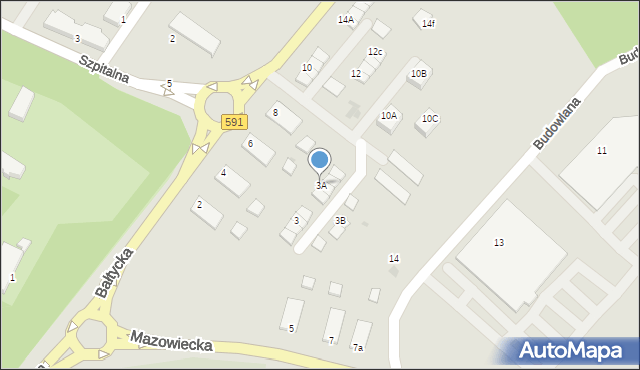 Kętrzyn, Mazowiecka, 3A, mapa Kętrzyn