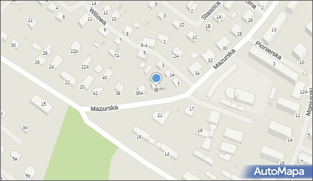 Kętrzyn, Mazurska, 36, mapa Kętrzyn