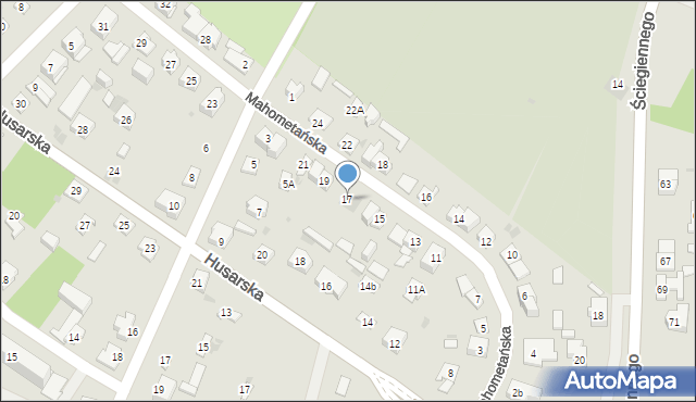 Kielce, Mahometańska, 17, mapa Kielc