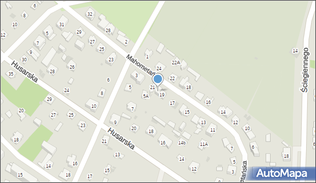 Kielce, Mahometańska, 19A, mapa Kielc