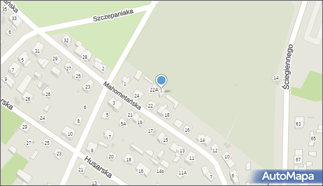 Kielce, Mahometańska, 22B, mapa Kielc