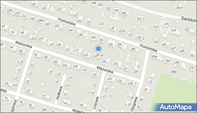 Kielce, Mazurska, 127, mapa Kielc