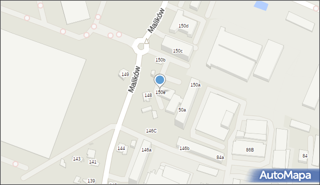 Kielce, Malików, 150e, mapa Kielc