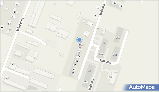 Kiełczów, Makowa, 19a, mapa Kiełczów