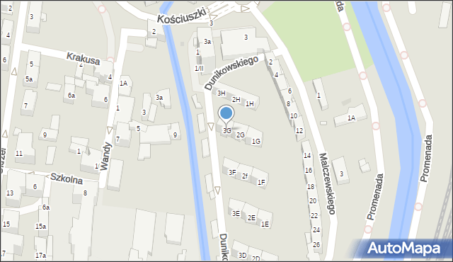 Kłodzko, Malczewskiego Jacka, 3G, mapa Kłodzka