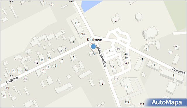 Klukowo, Mazowiecka, 19, mapa Klukowo