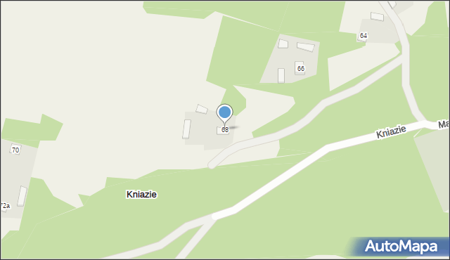 Kniazie, Machnika, 68, mapa Kniazie