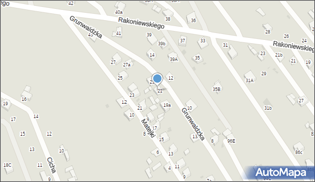 Knurów, Matejki Jana, 21A, mapa Knurów