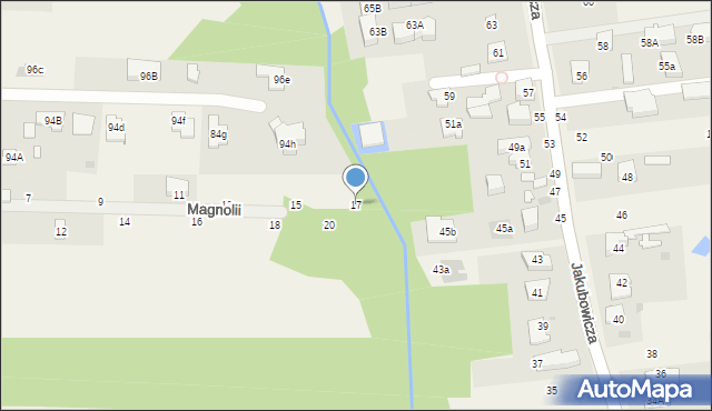 Koczargi Stare, Magnolii, 17, mapa Koczargi Stare