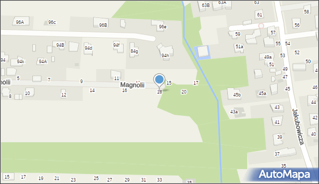 Koczargi Stare, Magnolii, 18, mapa Koczargi Stare