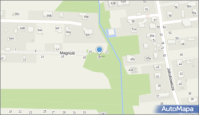 Koczargi Stare, Magnolii, 20, mapa Koczargi Stare