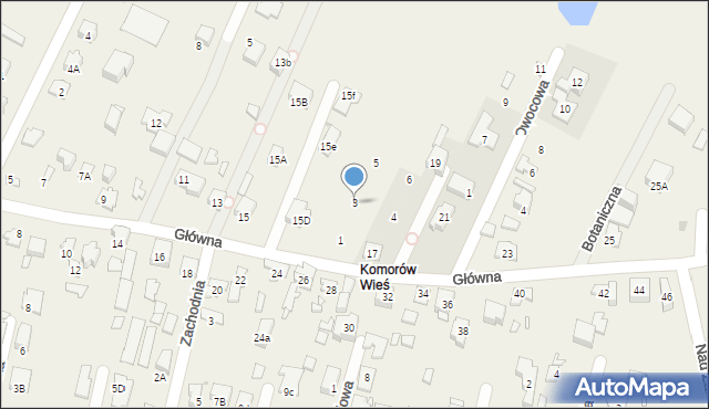 Komorów, Malinowa, 3, mapa Komorów