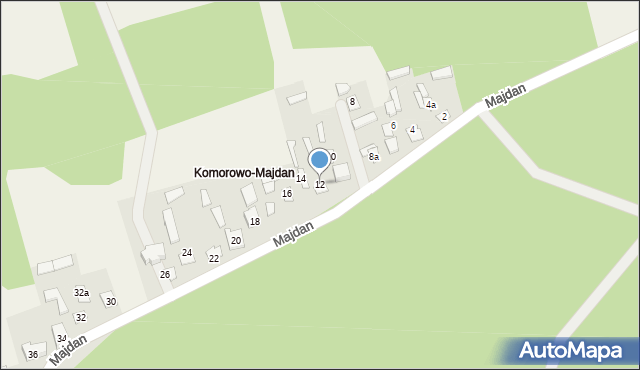 Komorowo, Majdan, 12, mapa Komorowo