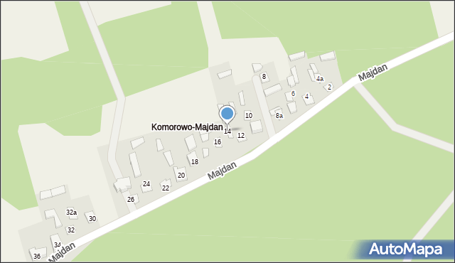 Komorowo, Majdan, 14, mapa Komorowo