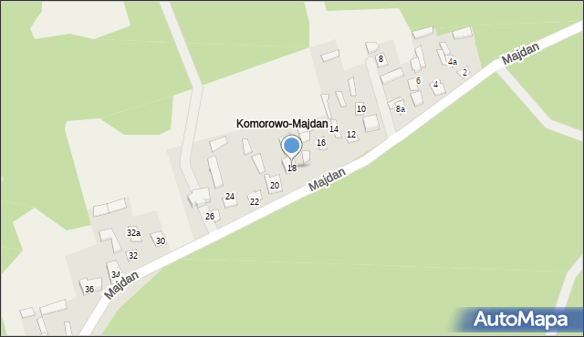 Komorowo, Majdan, 18, mapa Komorowo