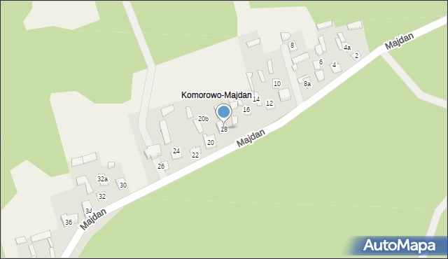 Komorowo, Majdan, 18, mapa Komorowo