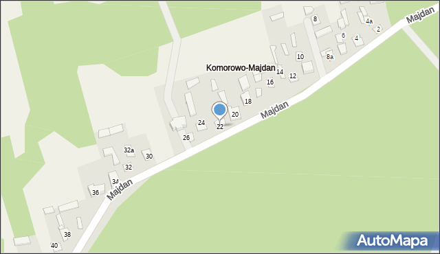 Komorowo, Majdan, 22, mapa Komorowo